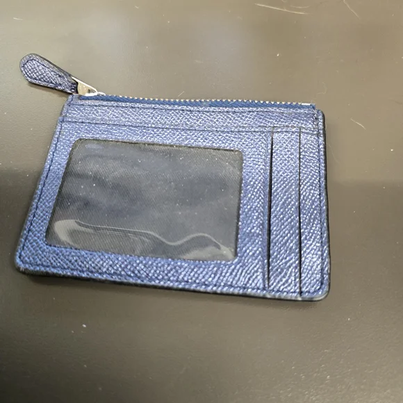 Coach Blue Leather Coin And Credit Card Pouch - Picture 2 of 3